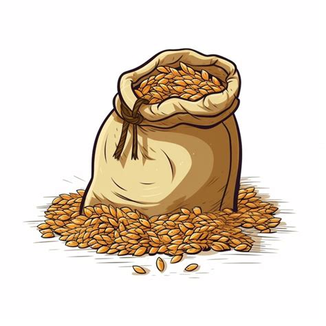 Premium Photo A Cartoon Illustration Of A Sack Of Wheat With A Sack