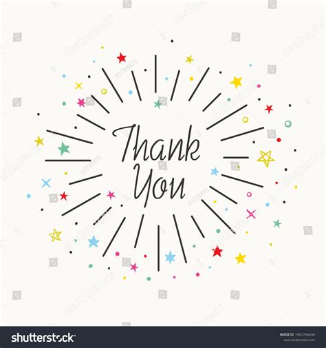 Thank You Card Design Stars Vector Stock Vector Royalty Free