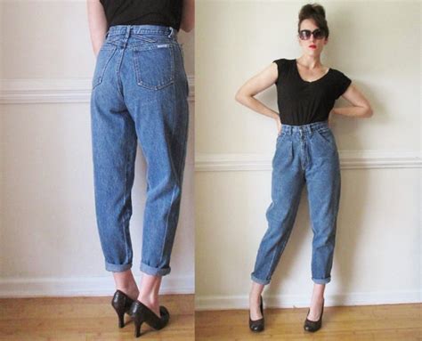 80s High Waist Jeans 1980s Pleated High Waisted By Ravishingruby