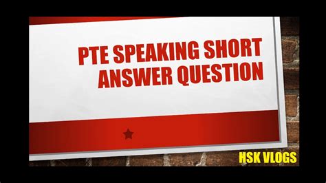 PTE Answer Short Questions MOST REPEATED HSKVLOGS Pte YouTube