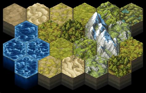 Painted 2d Terrain Hex Tiles High Res Mapforge