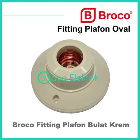 Jual Broco Fitting Plafon Bulat Cream 1212 Ceiling Lamp Holder Round