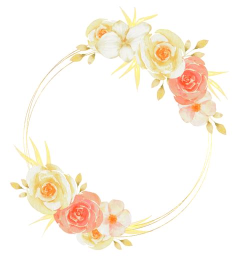 Aquarelle De Couronne De Fleurs Png