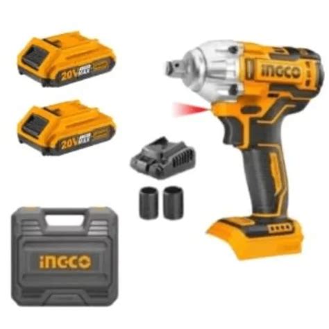 Ingco Cordless Lithium Ion Impact Wrench Kit 20v