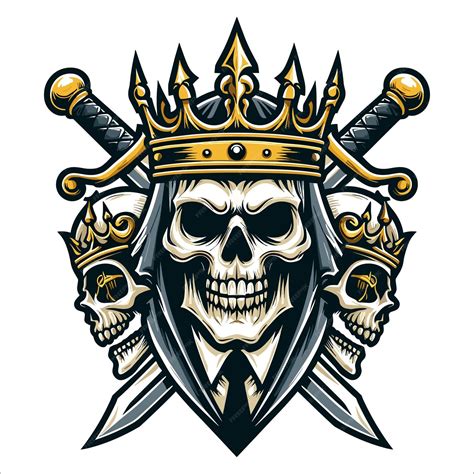 Premium Vector Skull King Mascot Logo Vector Illustration On White