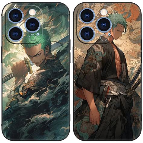 Anime Einteilige Roronoa Zoro Schwarz H Lle F R Apple Iphone 15 Pro Max