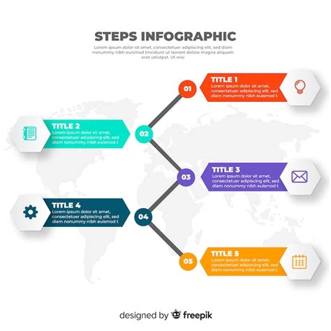 Free Vector Colorful Infographic Steps Flat Design