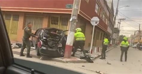 Ladrones que robaban un vehículo en Bogotá se estrellaron cuando huían