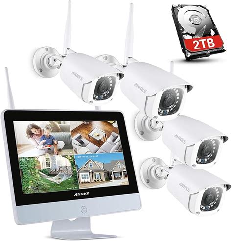 ANNKE WLAN Überwachungskamera System Set 12 Zoll Bildschirm CCTV 8