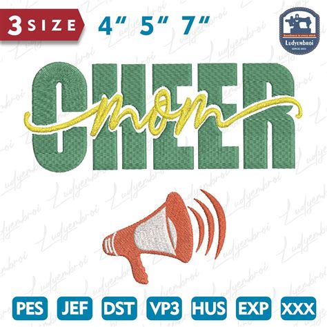 Cheer Mom Embroidery Files Mother Day Machine Embroidery Designs