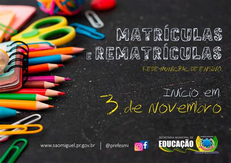 Matrículas E Rematrículas Para A Rede Municipal De Ensino Iniciam No