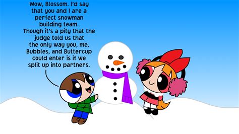 Me And Blossom Building A Snowman By Ianandart Back Up 3 On Deviantart