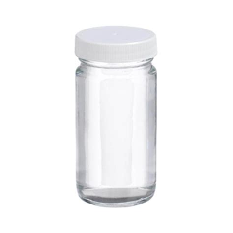 Wheaton® 4oz Clear Wide Mouth Straight Side Glass Bottles 48 400 Ptfe Lined Caps Case24