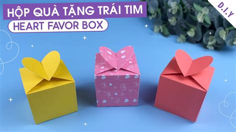 How To Make Heart Favor Box Paper Gift Box Paper Crafts Diy Heart