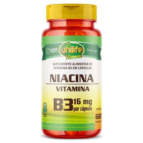 Vitamina B3 Niacina Unilife 60 Cápsulas Cerealista Online