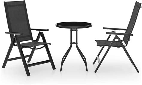 RONGQI 3 TLG Bistro Set Bistrotisch Mit 2 Stühlen Gartenset Tisch