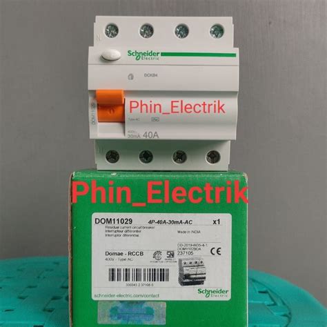 Jual ELCB RCCB 4P 40A 30ma Domae Schneider Shopee Indonesia