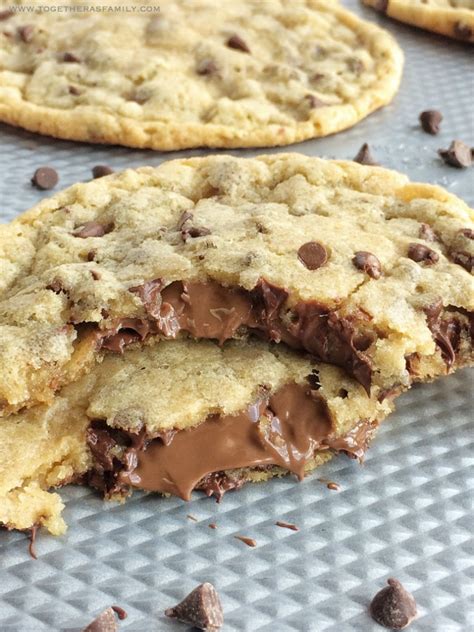 Giant Chocolate Stuffed Chocolate Chip Cookies - Together as Family