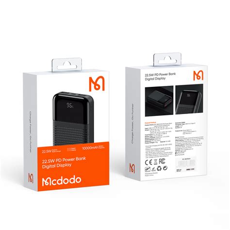 Mcdodo 10000mAh 22.5 Digital Display Power Bank (MC585) - Finefix-Kw
