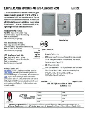 Fillable Online Fire Rated Access Panels Submittal For Hte Fd Fdss