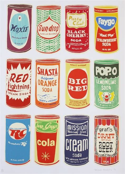 Retro Soda Cans By Patrick Edgeley Vintage Style Art Vintage