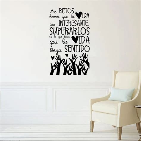 Pegatinas De Pared Con Frase Motivadora LOS RETOS HACEN QUE Citas En