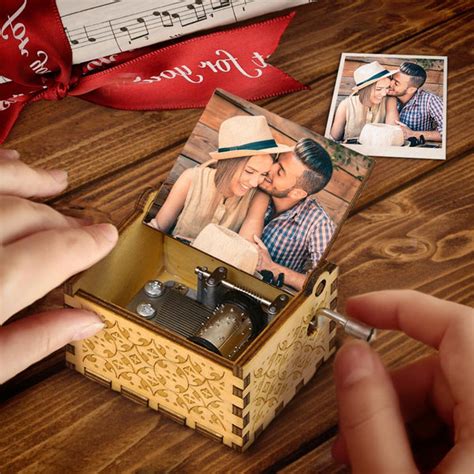 Music Box Personalized Photo Wood Song Music Box Valentine's Day Gift ...