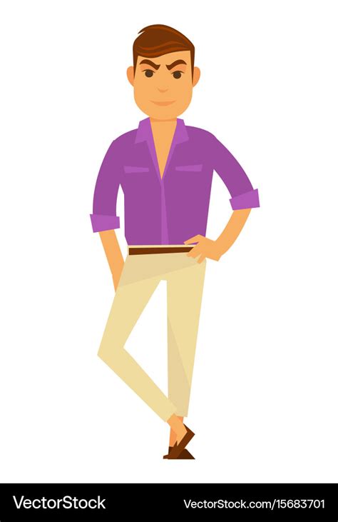 Man Fashion Model Wearing Style Clothes Royalty Free Vector