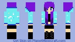 Blue Hoodie Girl Minecraft Skin