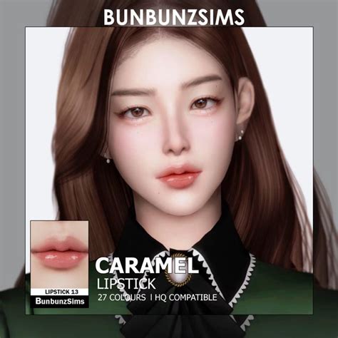 Caramel Lipstick 27 Swatches Bunbunzsims In 2024 Sims 4 Cc Makeup