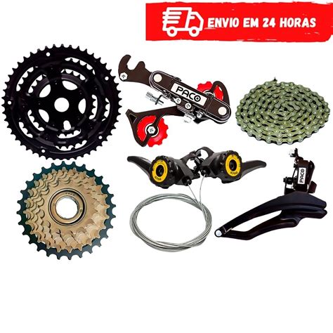 Kit Relação 21 Marchas Velocidades Bicicleta Completo 3x7v Transmissão