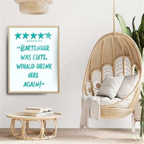 Aesthetic Bar Art Bartender Was Cute Wall Art Coastal Bar - Etsy