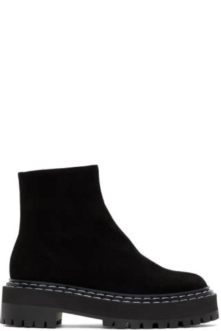 Black Lug Sole Platform Boots By Proenza Schouler On Sale