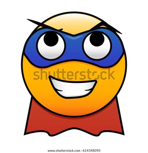 Superheld Emoticon Vektorillustration Emoji Smiley Mit Maske Stock