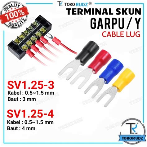 Jual Sekun Kabel Skun Y Isolasi Konektor Kabel Terminal Sv125 3 Sv125