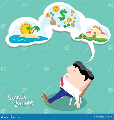 Business Man Dreaming Cartoon Illustration Stock Vector Illustration