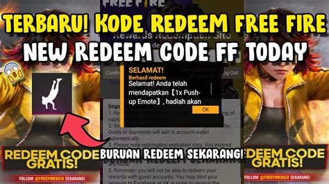 Kode Redeem Free Fire Terbaru September Hari Ini Youtube