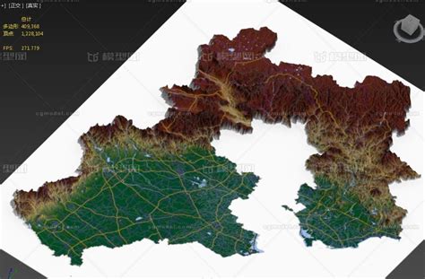 河北省彩色3d三维地形模型 地形模型库 3ds Maxmax模型下载 Cg模型网