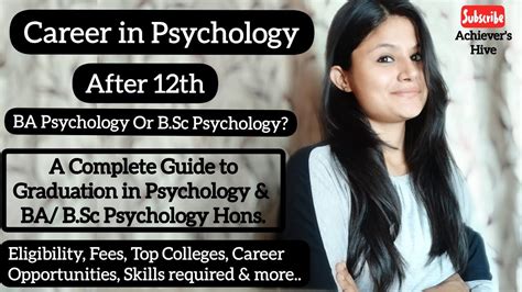 All About Ba Psychology Hons Career In Psychology Difference