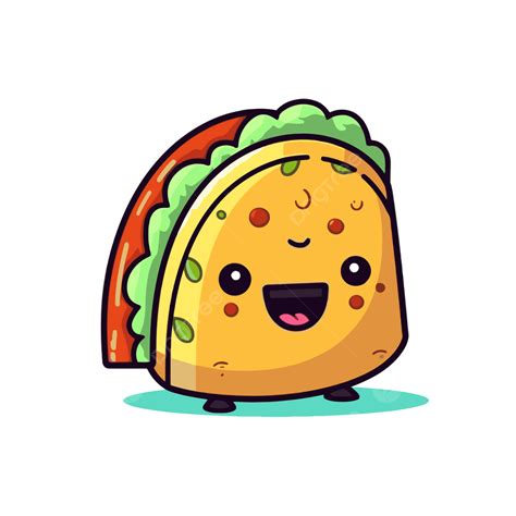 Clipart Taco Lucu Ilustrasi Vektor Kartun Lucu Taco Kawaii Taco Lucu