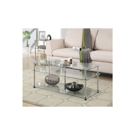 Classic Glass Tier Coffee Table Clear Glass Breighton Home