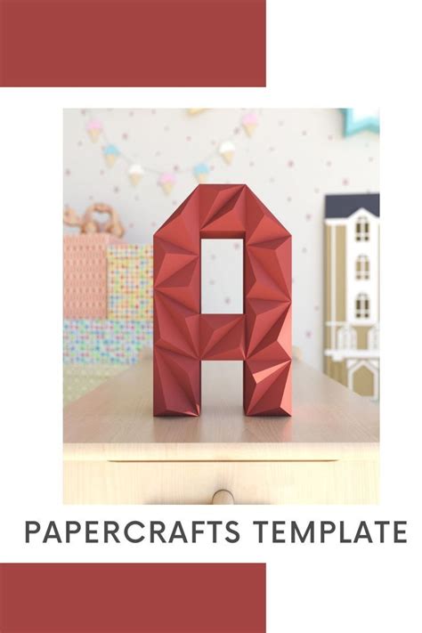 A Letter Diy Papercraft 3d Paper Alphabet Classroom Alphabet Decor