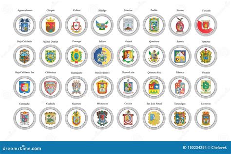 Set of Vector Icons. States of Mexico Flags Stock Vector - Illustration ...