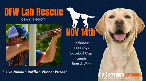 Dfw Lab Rescue Clay Shoot Defender Outdoors