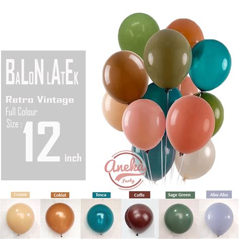 Jual Balon Latex Retro Inch Balon Latex Retro Vintage Per Pack