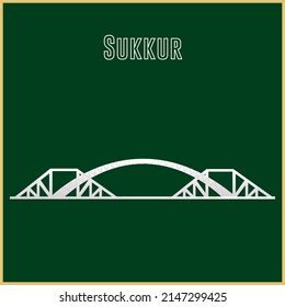 Sukkur Bridge Vector Pakistan Sukkur Famous Stock Vector (Royalty Free ...