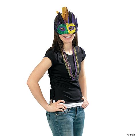 Mardi Gras Feather Mask Assortment 12 Pc