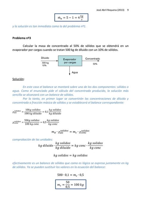 Problemas De Balances De Materia Pdf