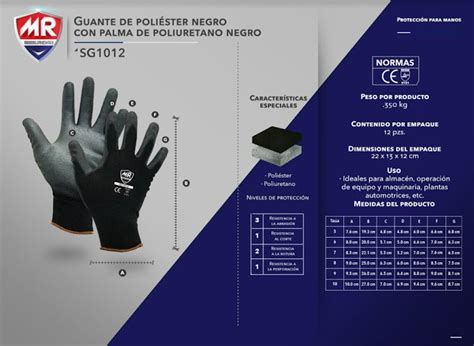 Guante Nylon Ng Poliuretano Gris SG1012 SVA Equipo De Seguridad