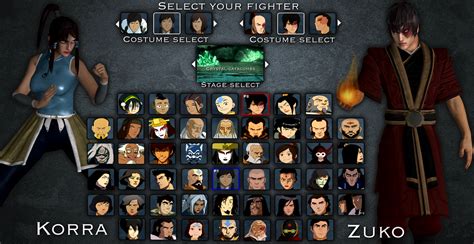 Avatar Fighting Game Character Select By Tony Antwonio On Deviantart
